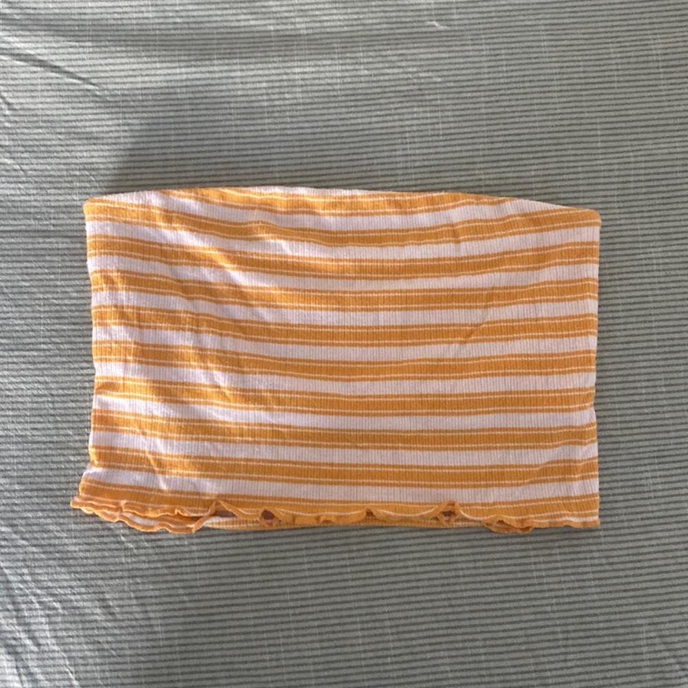 PacSun Orange Striped Tube Top